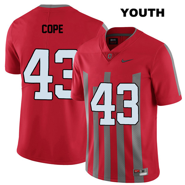 Ohio State Buckeyes Youth Robert Cope #43 Red Authentic Nike Elite College NCAA Stitched Football Jersey SX19C55WR